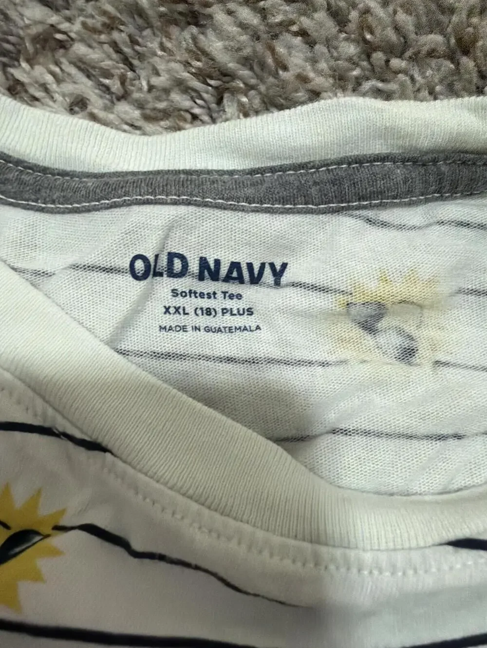 Old Navy Kids White T-Shirt with Sunglasses Sunflower Print XXL Plus